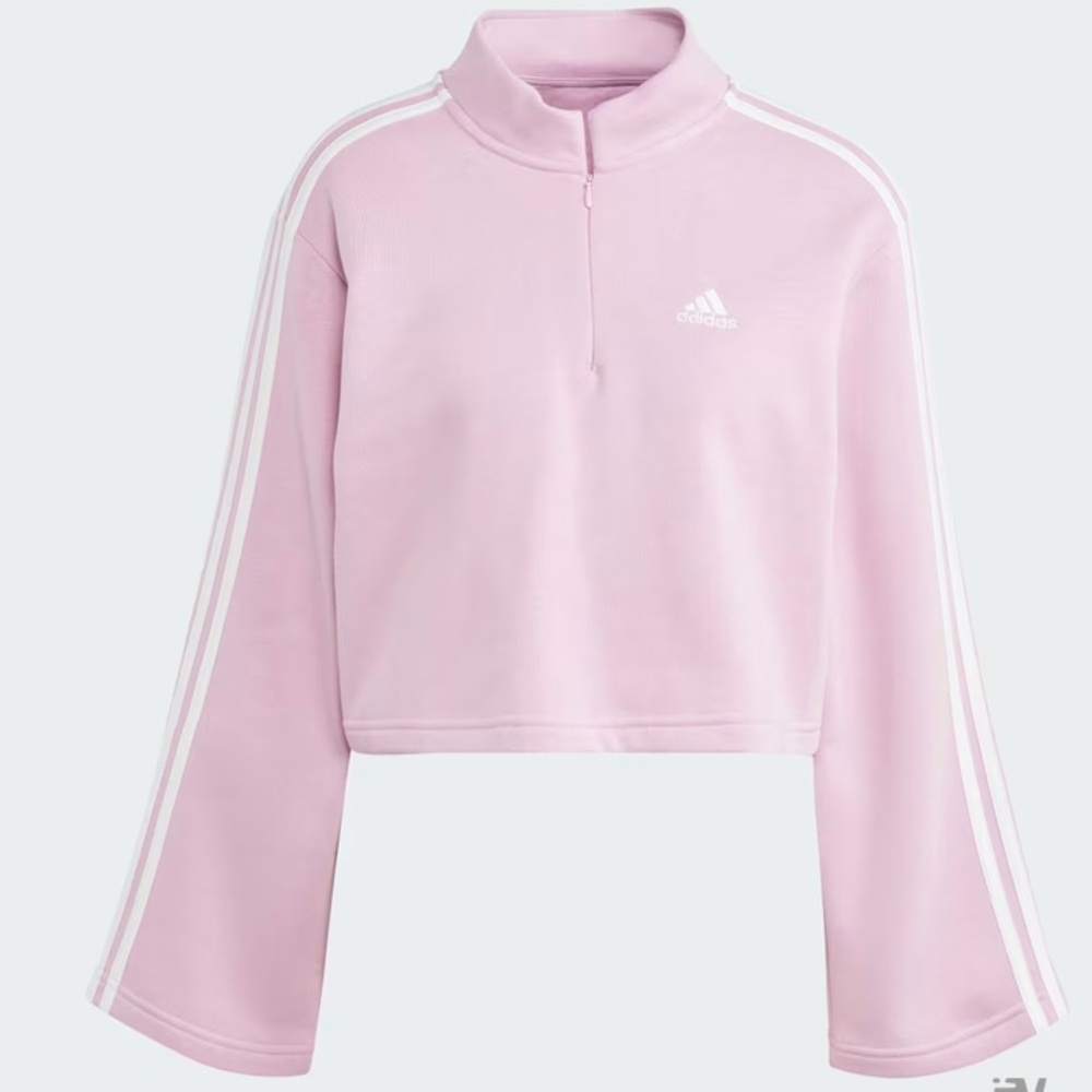 Adidas crop quarter-Zip pullover Sweatshirt light lavender size: Large 🆕